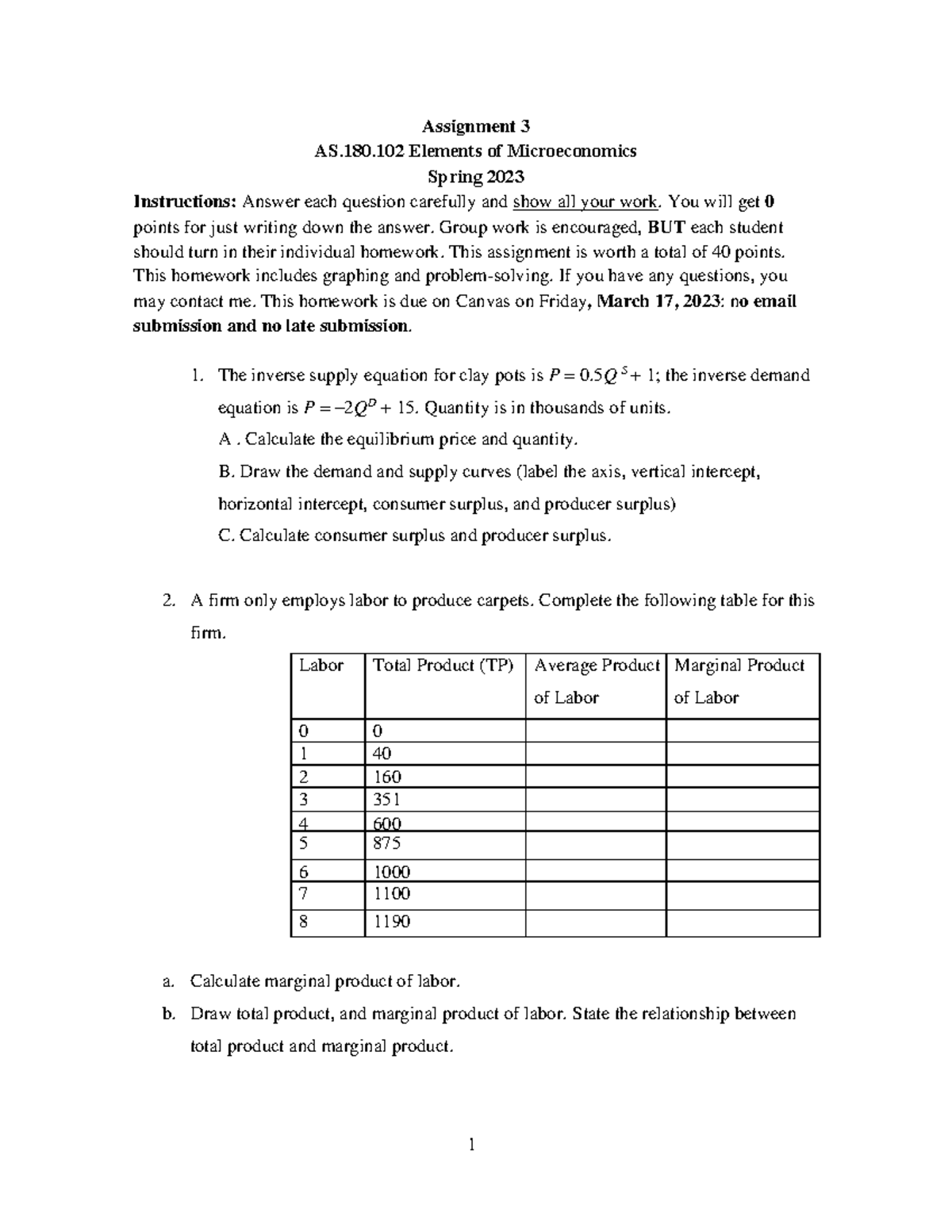 cengage microeconomics chapter 3 homework answers