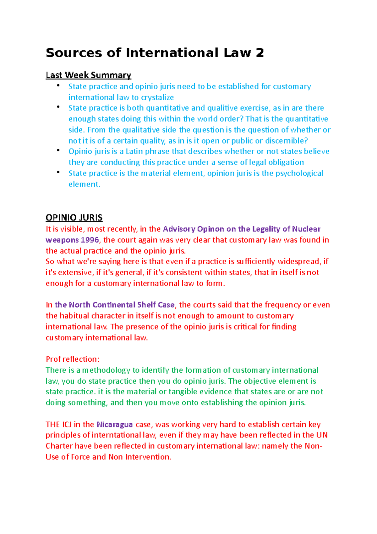 Sources of International Law 2 - From the qualitative side the question ...