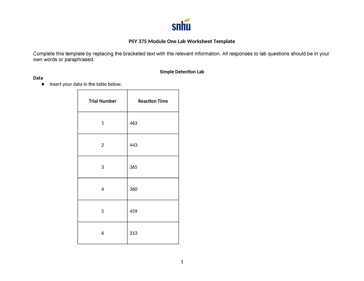 PSY 375 Module One Lab Worksheet Template (1) - PSY 375 Module One Lab ...