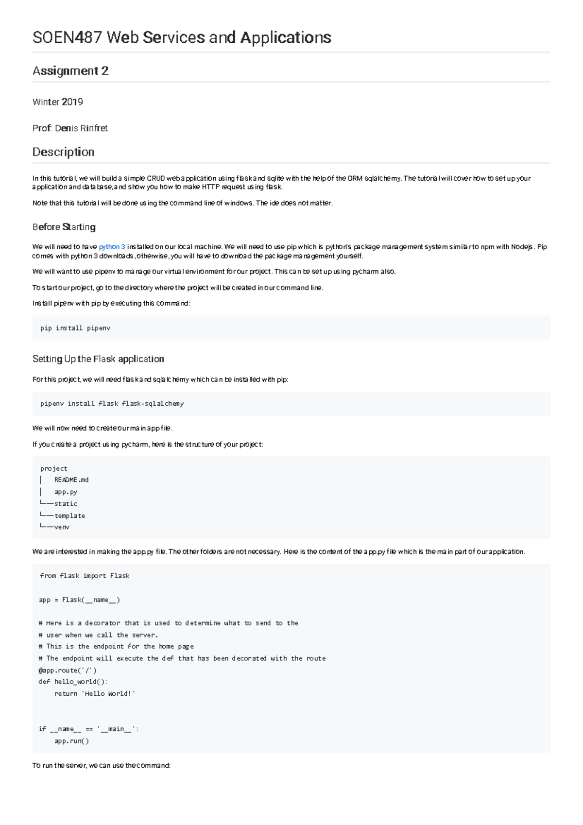 SOEN487 A2 - Python Flask Backend Tutorial - SOEN487 Web Services and ...