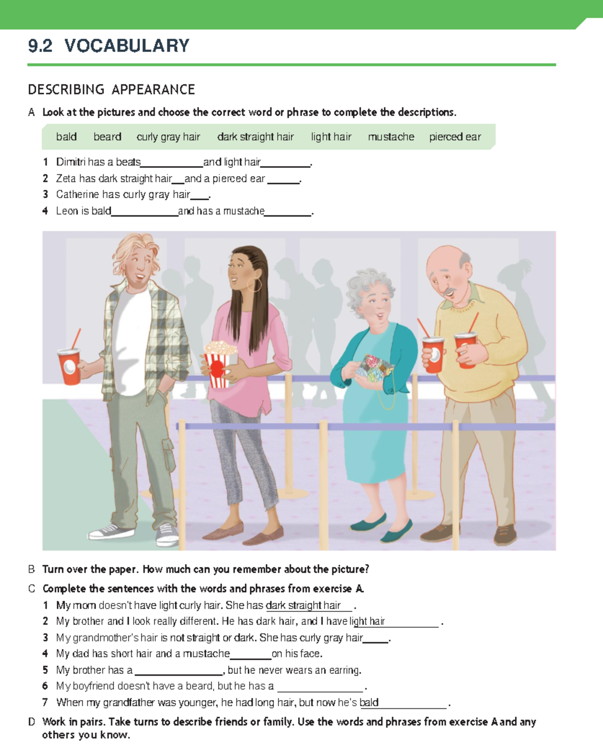 BUS 2.0 Level 2 Lesson Plan 9 Handout 2 (1) - 9 VOCABULARY DESCRIBING ...