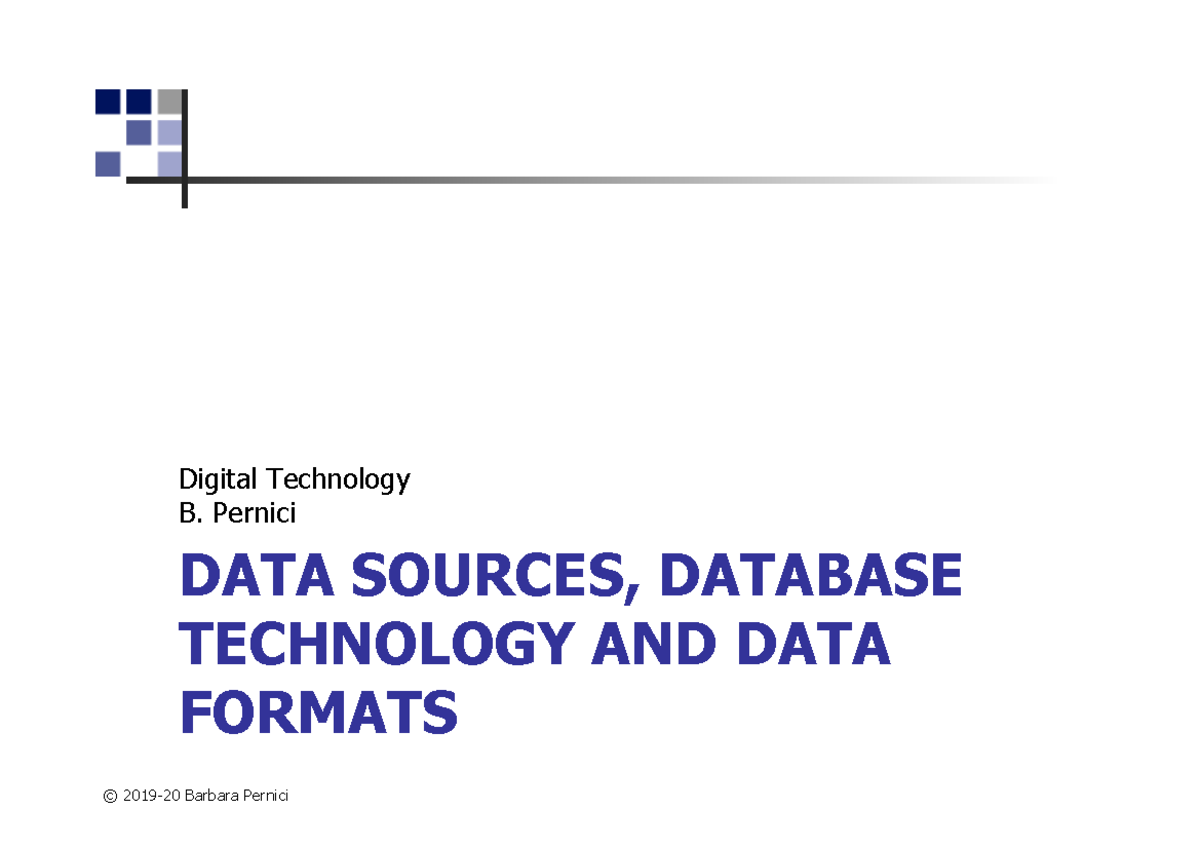 4-data sources, database technology and data formats (vers. 2) - DATA ...