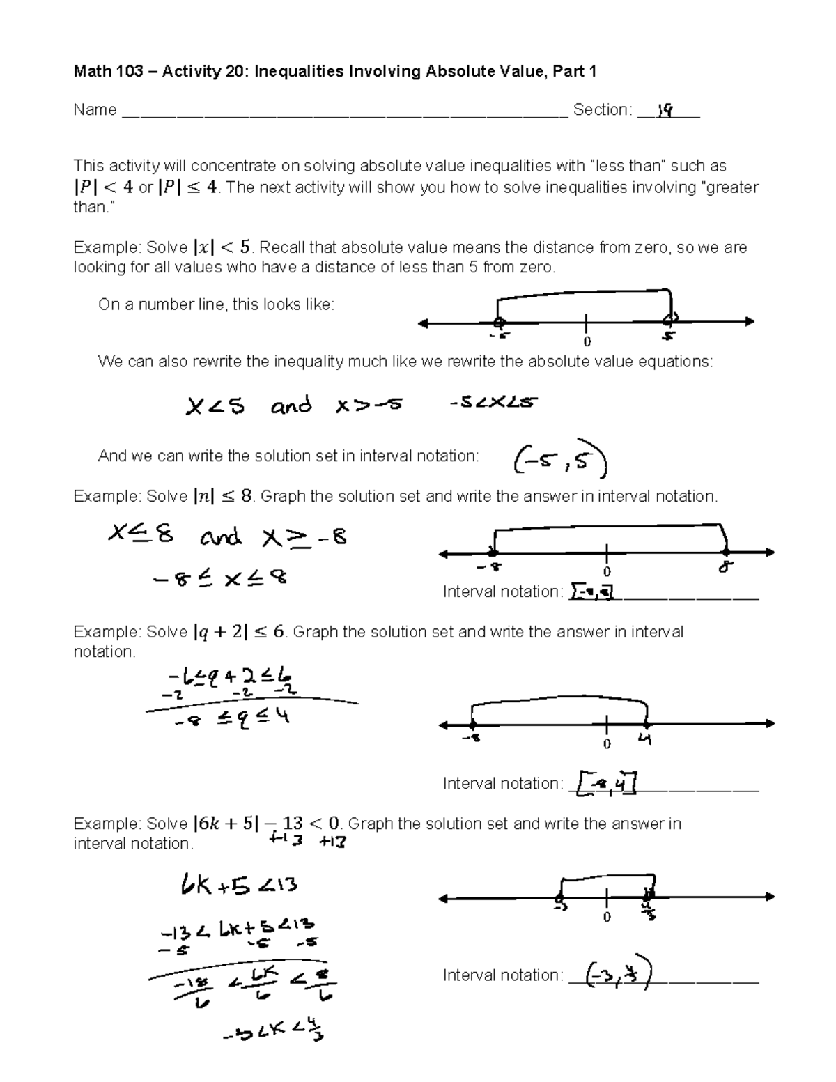 Activity+20+-+Absolute+Value+Inequalities+Part+1 - Math 103 – Activity ...