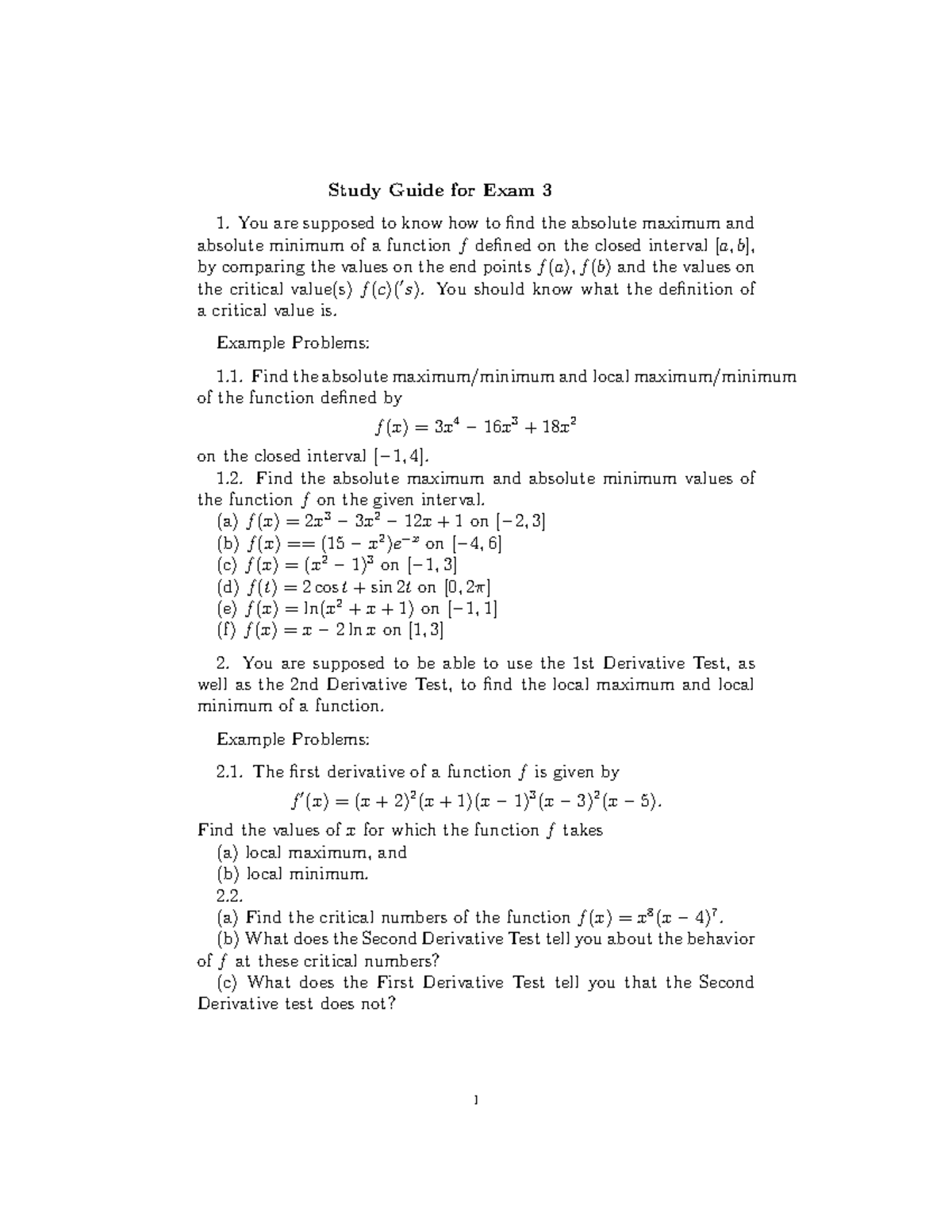 Study Guide Exam 3 and other stuff to make the title longer - Study ...