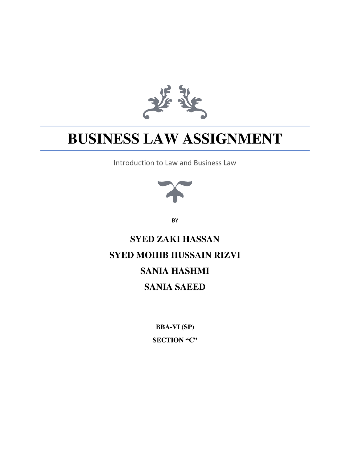 business and corporate law assignment
