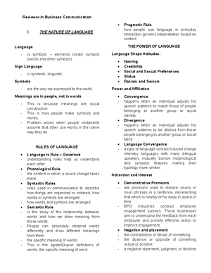 BC3 - Notes - Nonverbal communication: “oral and non-oral messages ...