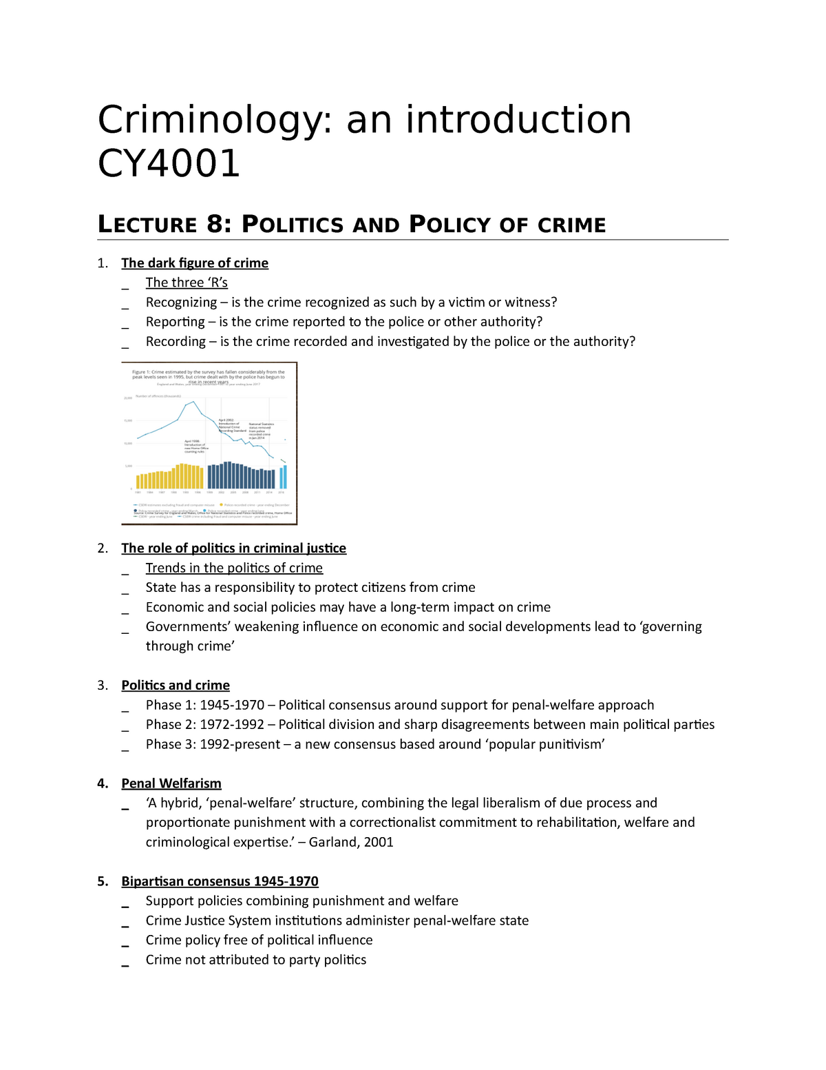 Policing - Criminology: An Introduction CY LECTURE 8: POLITICS AND ...