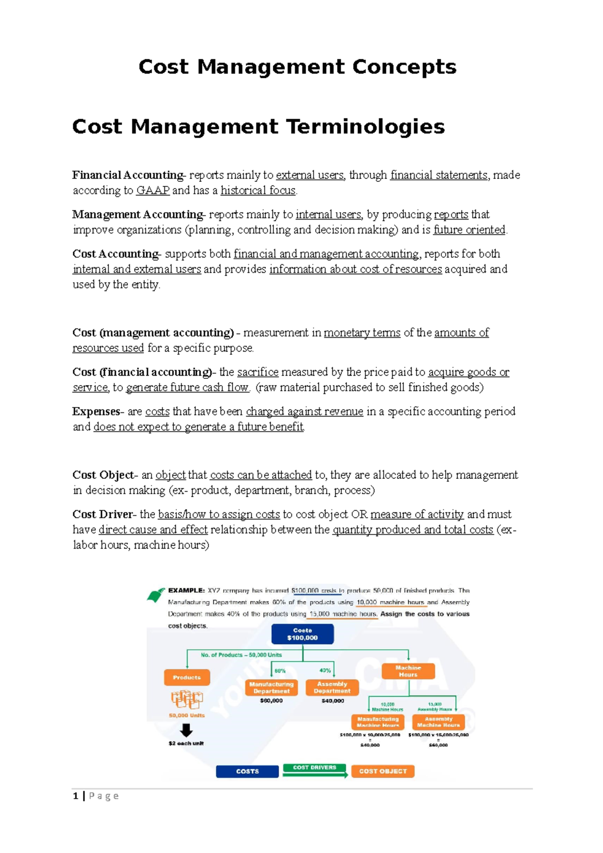 Cost management concepts - Cost Management Concepts Cost Management ...