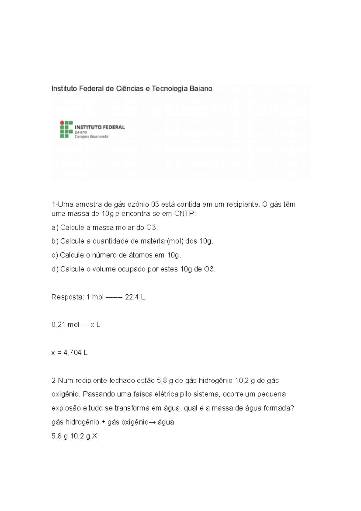 Pergunta De Quimica Com Resposta - FDPLEARN
