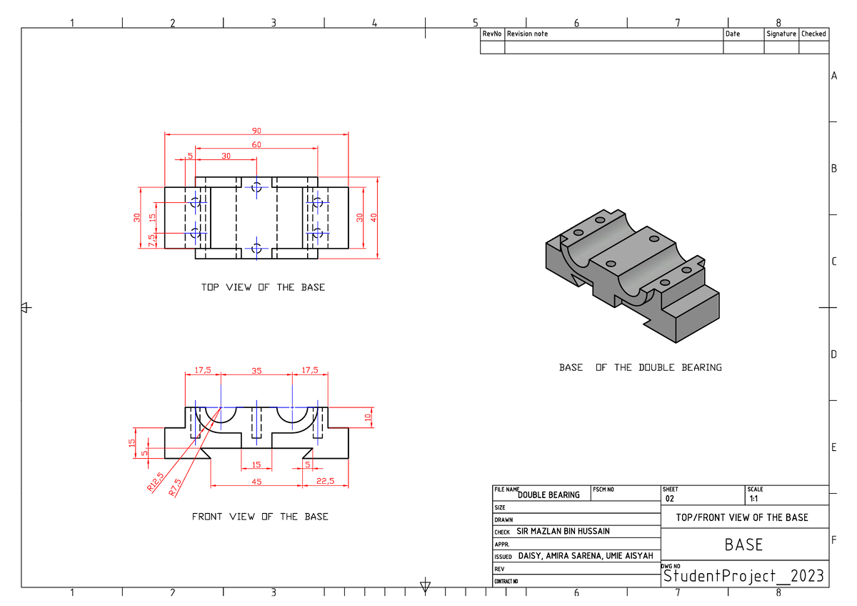 (BASE) Double Bearing Project - Engineering Drawing And CAD - Studocu