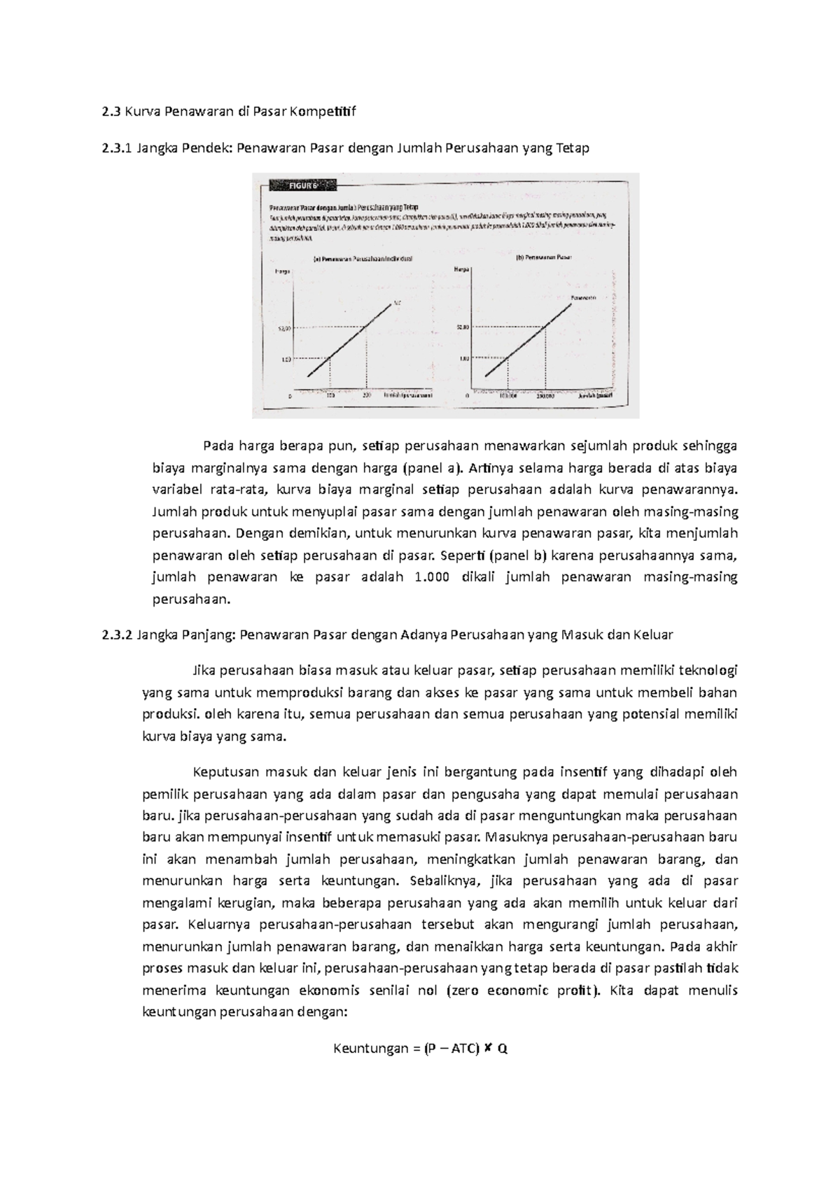Kurva Penawaran di Pasar Kompetitif - 3 Jangka Pendek: Penawaran Pasar ...