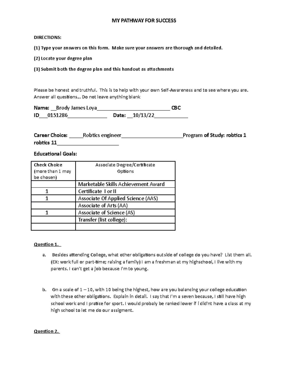 UTF-8''my 20pathway 20 286 29 - DIRECTIONS: (1) Type your answers on ...