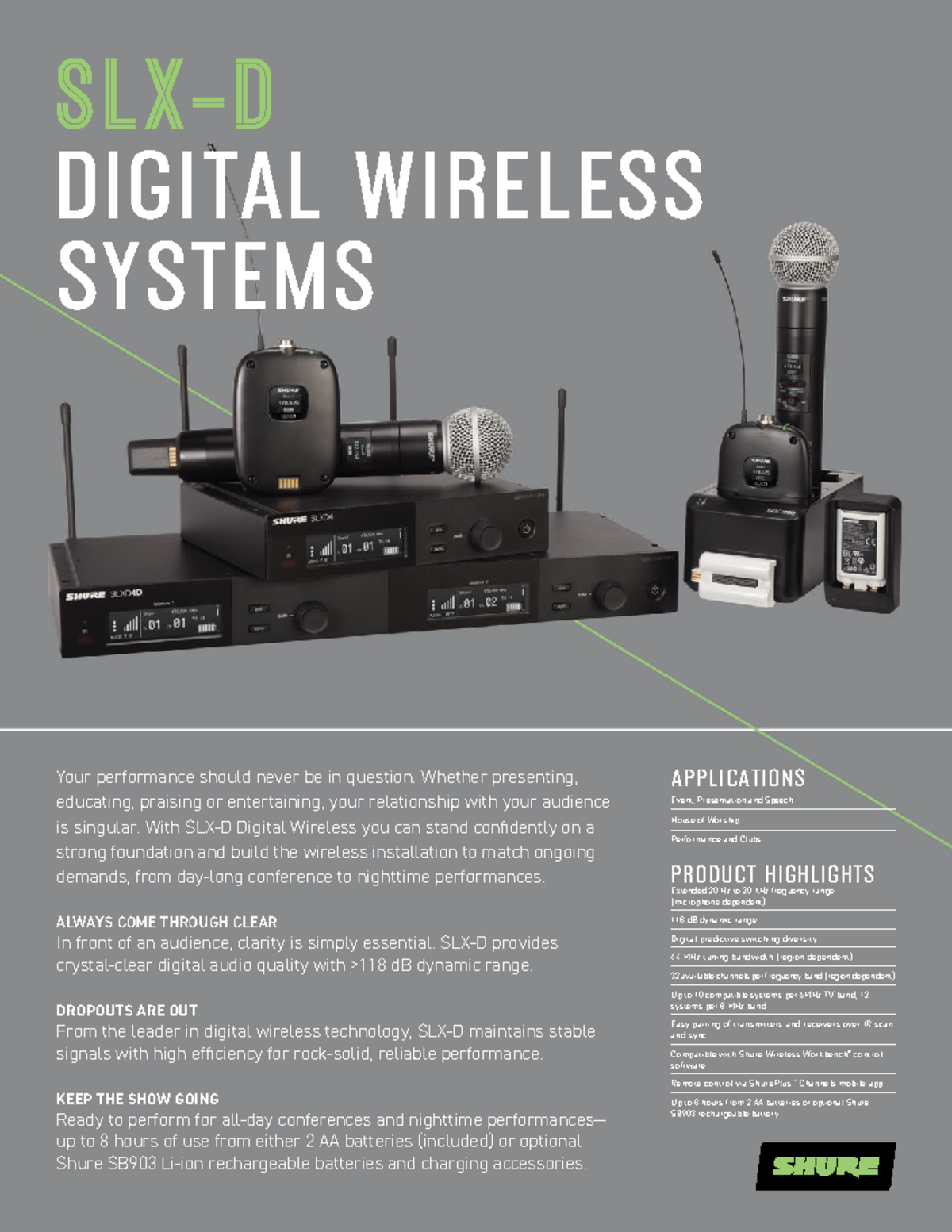 SLX Shure Audio Receiver Specification - Your Performance Should Never ...