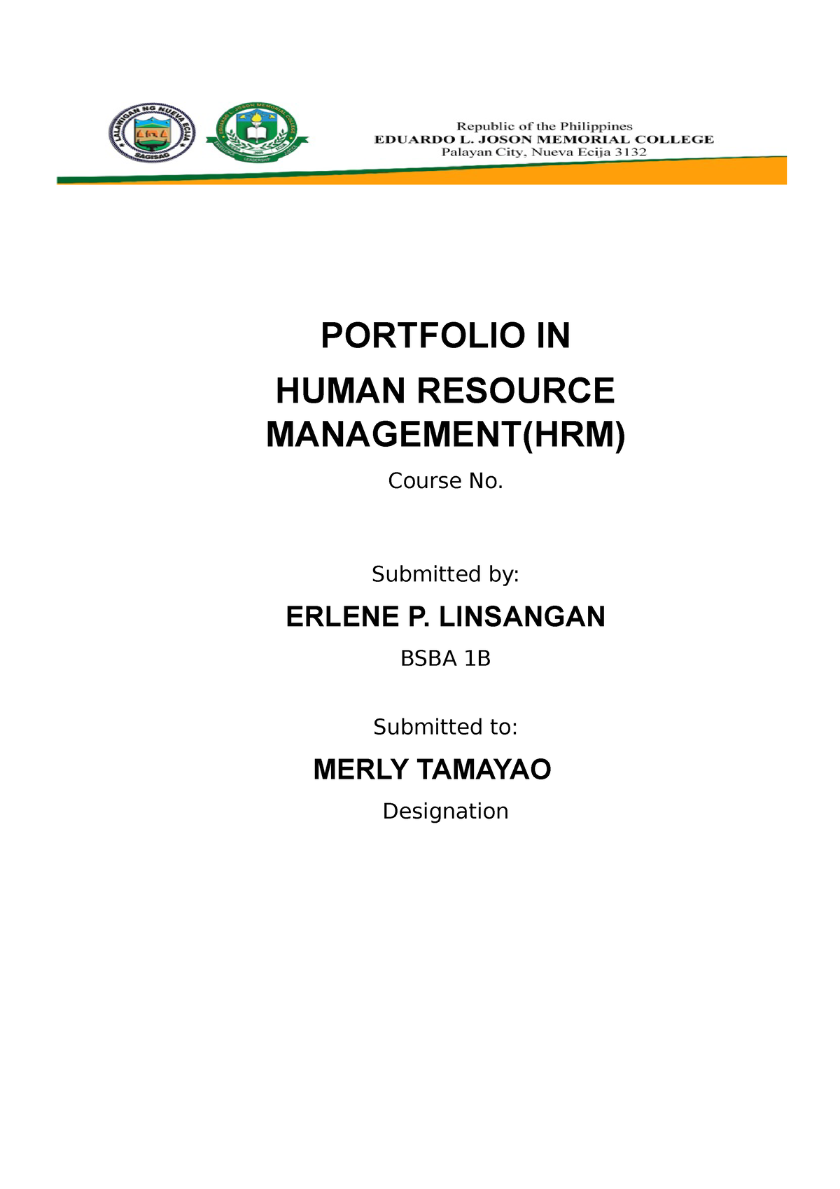 Portfolio IN Human Resource Management PORTFOLIO IN HUMAN RESOURCE   Thumb 1200 1698 