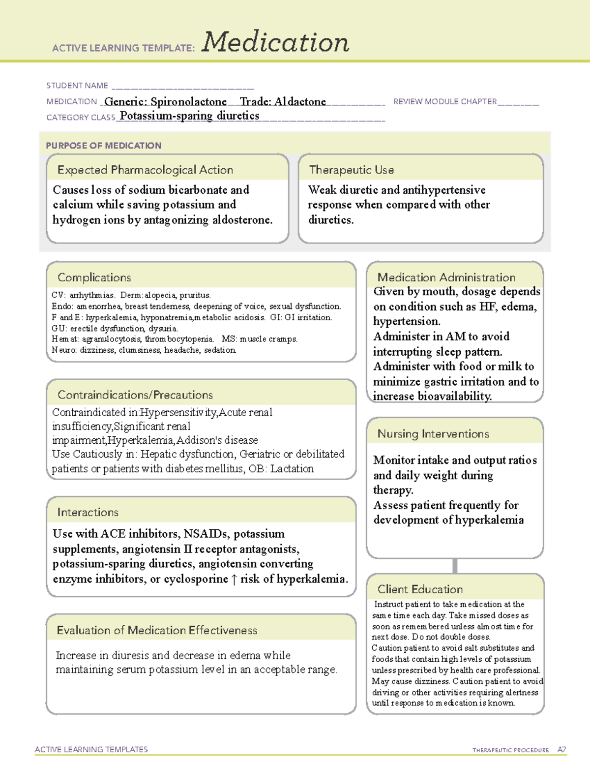 ATI template medication form - ACTIVE LEARNING TEMPLATES THERAPEUTIC ...