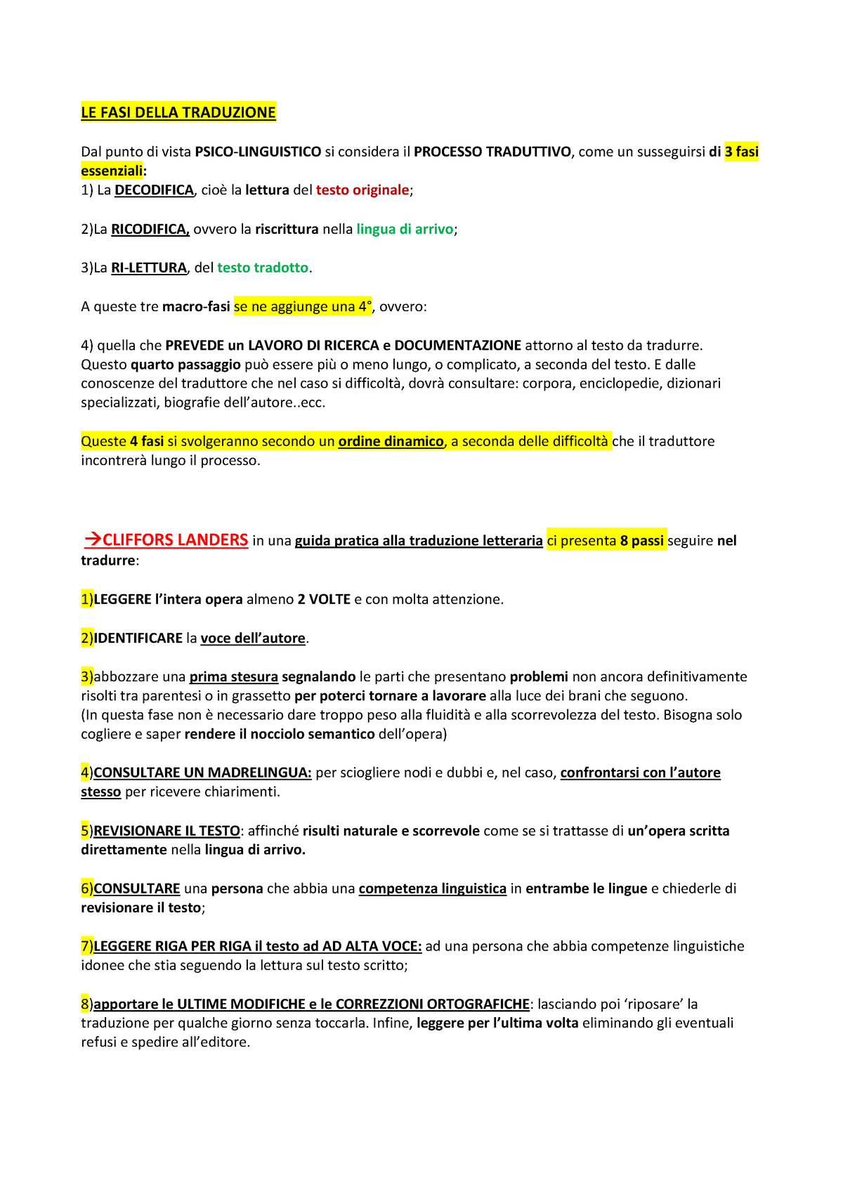 FASI Della Traduzione, Landers - Lingua e traduzione inglese 3 - LIBRO ...