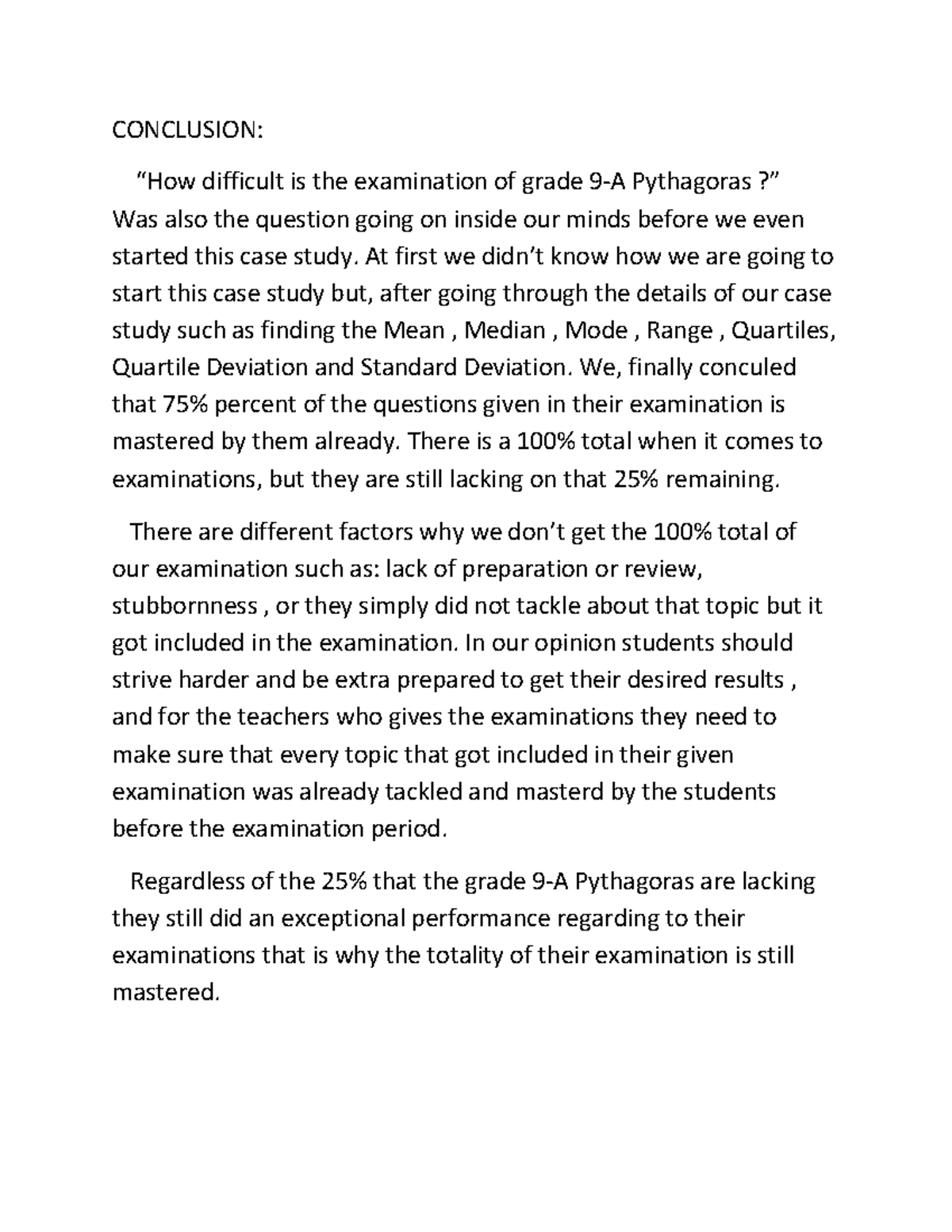 Conclusionnnnnnnn-1 - a short mathematical conclusion regarding the ...
