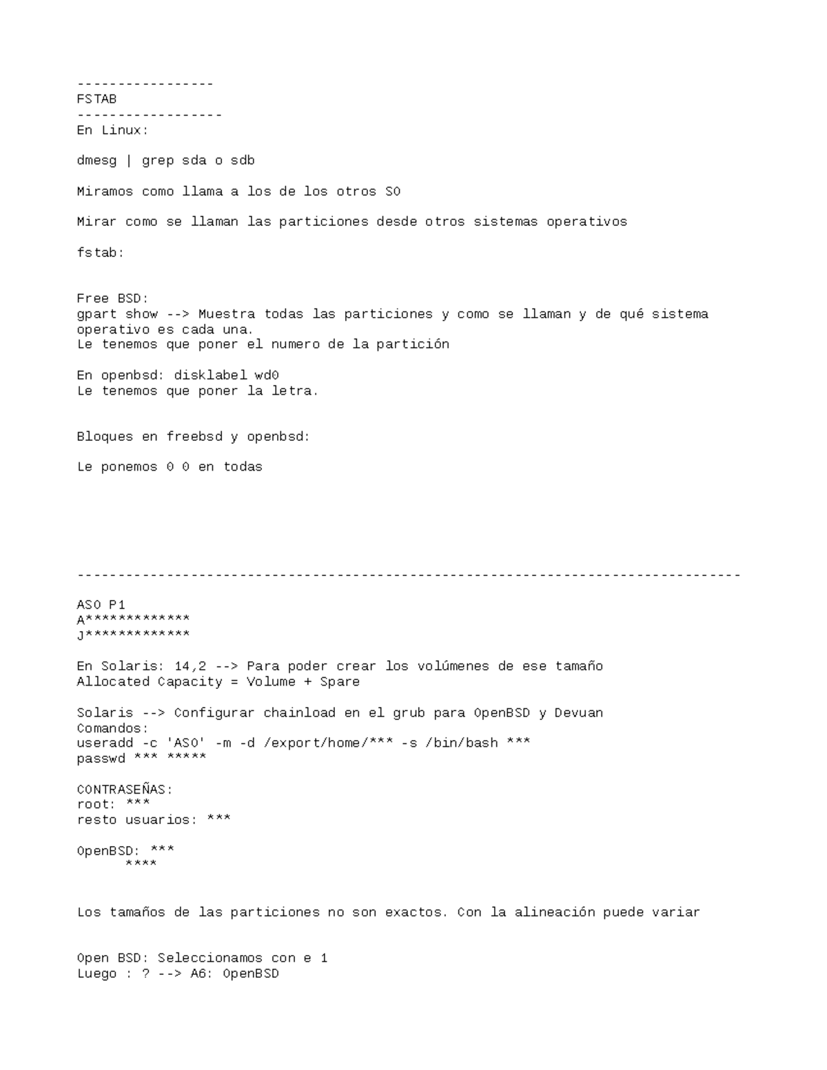 ASOP1 Práctica 1 FSTAB En Linux dmesg grep sda o sdb Miramos