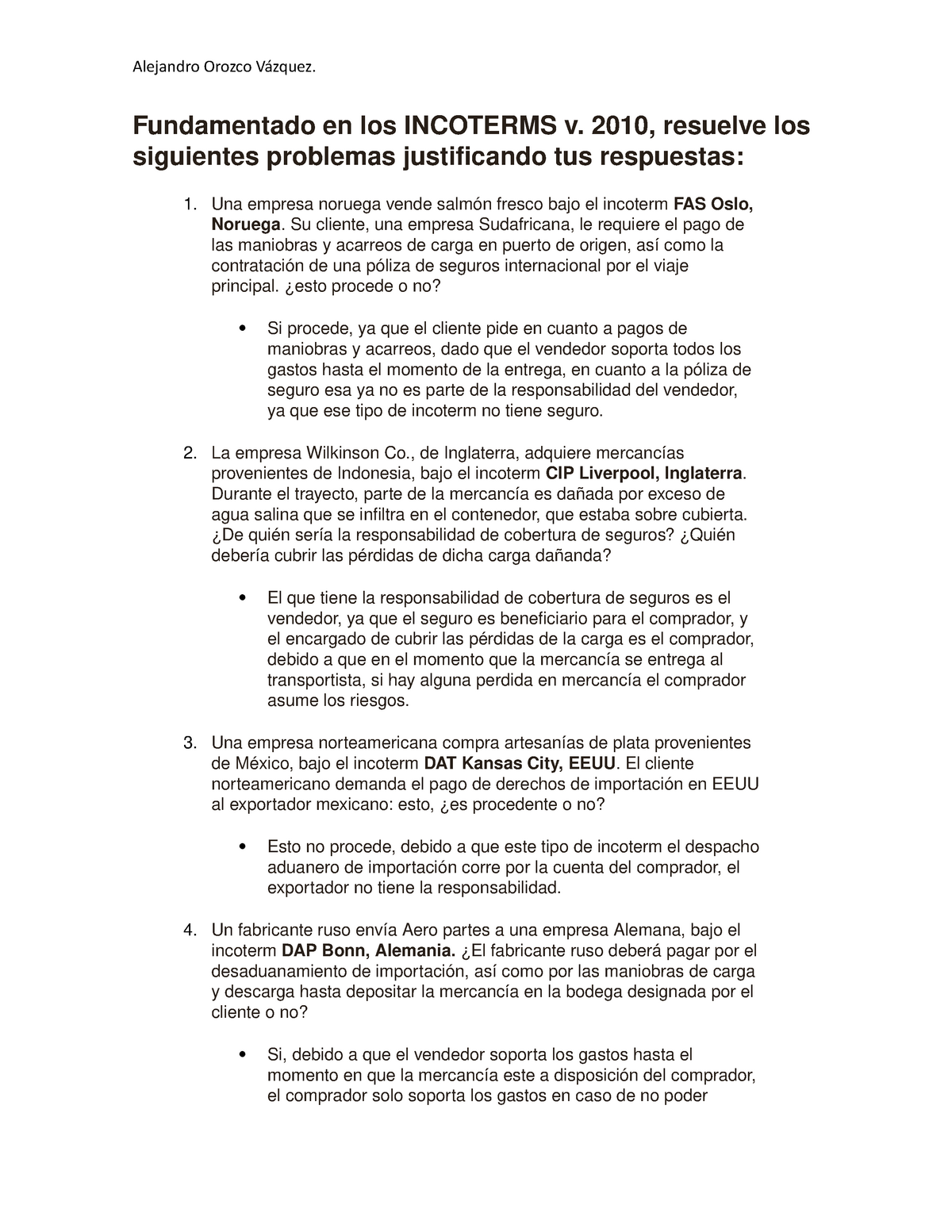 Fundamentado En Los Incoterms V Studocu