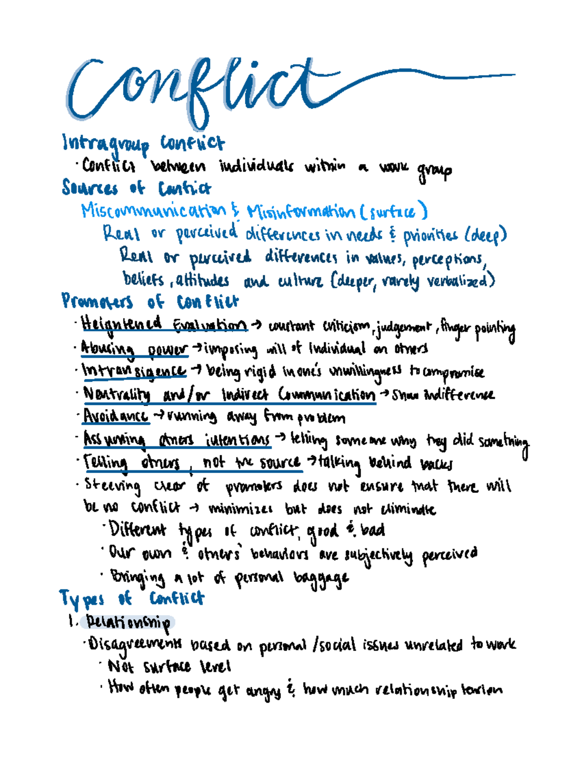 Conflict - Howard notes - confglic Intra group conflict Conflict ...