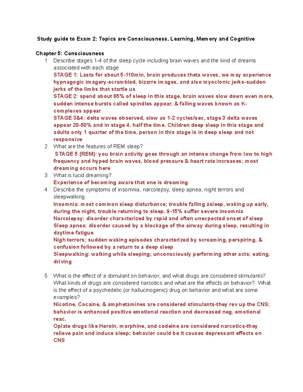 S14-Study guide for exam 2 - Study guide to Exam 2: Topics are ...