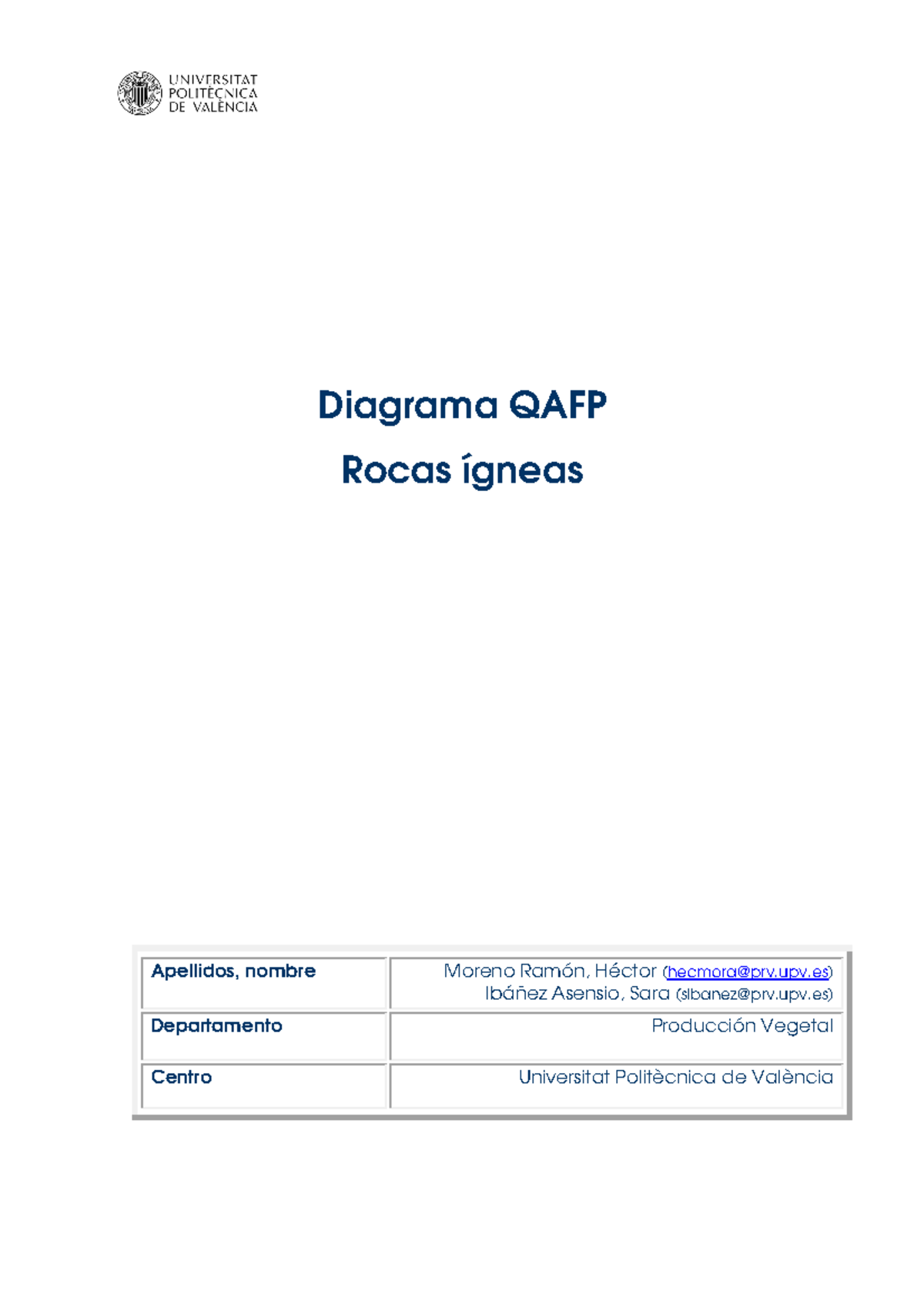 Diagrama QAFP - reconocimiento de minerales - Diagrama QAFP Rocas ...