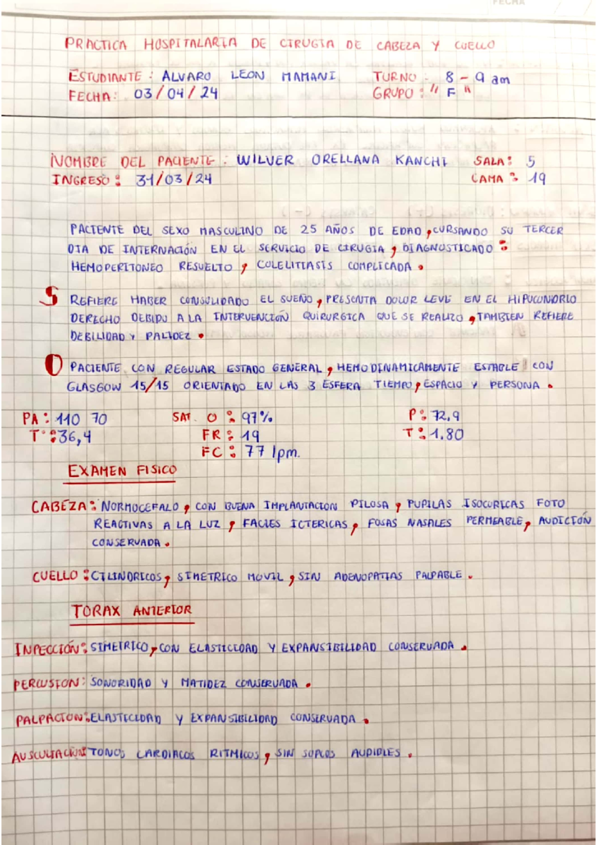 caso clínico de paciente con hemoperitoneo resuelto - Cirugía III ...