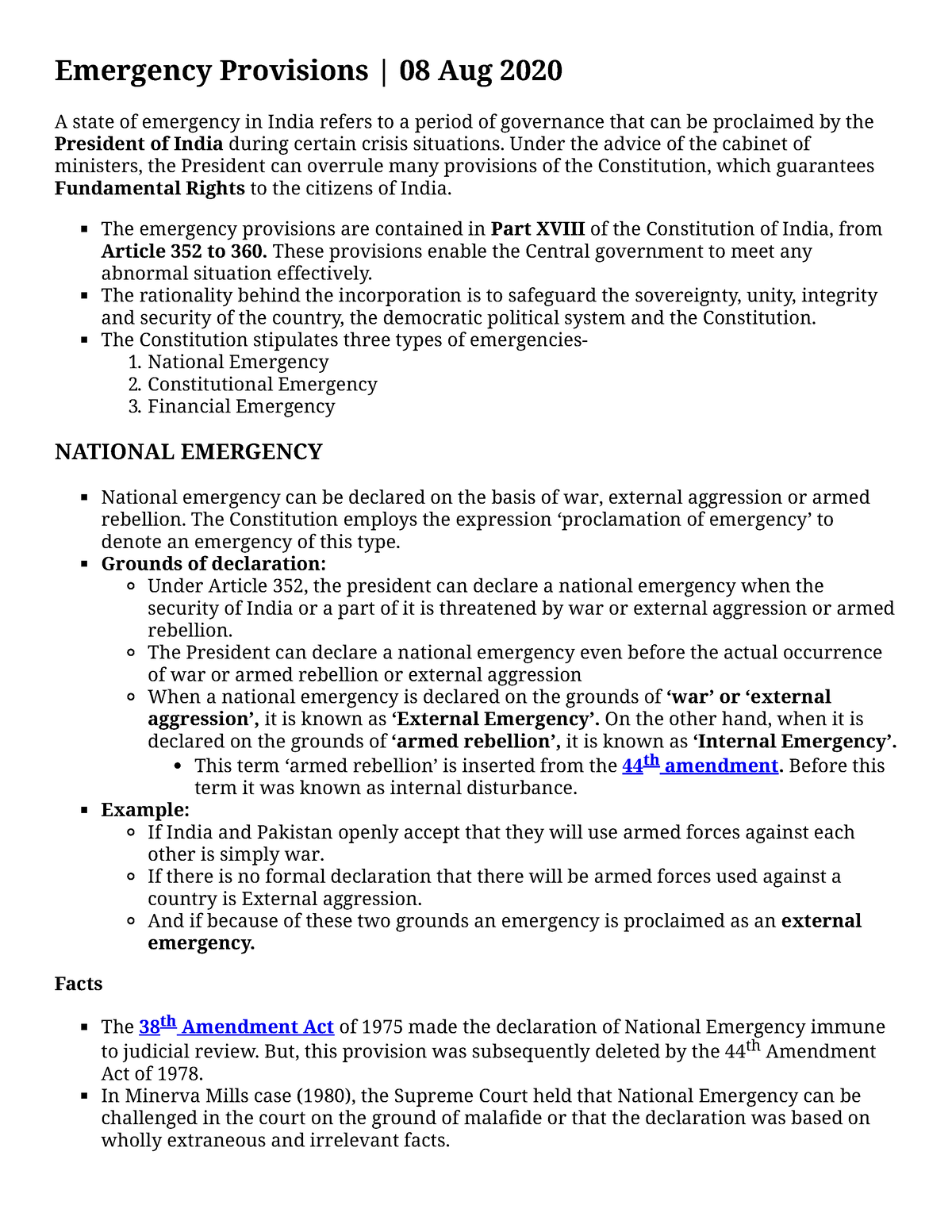 national-emergency-emergency-provisions-08-aug-2020-a-state-of-emergency-in-india-refers-to