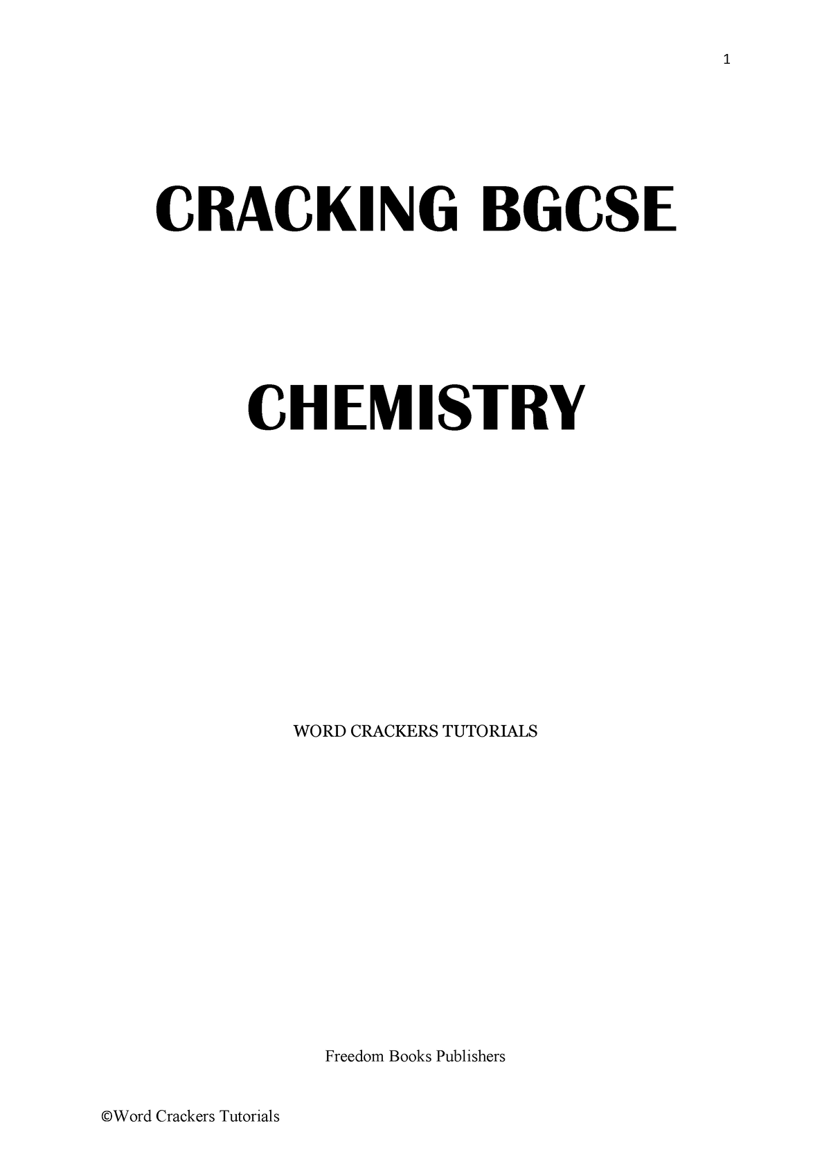 Cracking Bgcse Chemistry - CRACKING BGCSE CHEMISTRY WORD CRACKERS ...