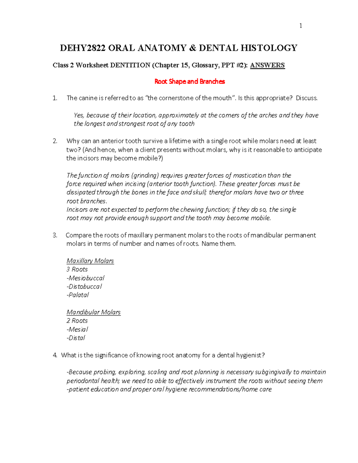 OA20Class20220Worksheet2020Answers202022 DEHY2822 ORAL ANATOMY