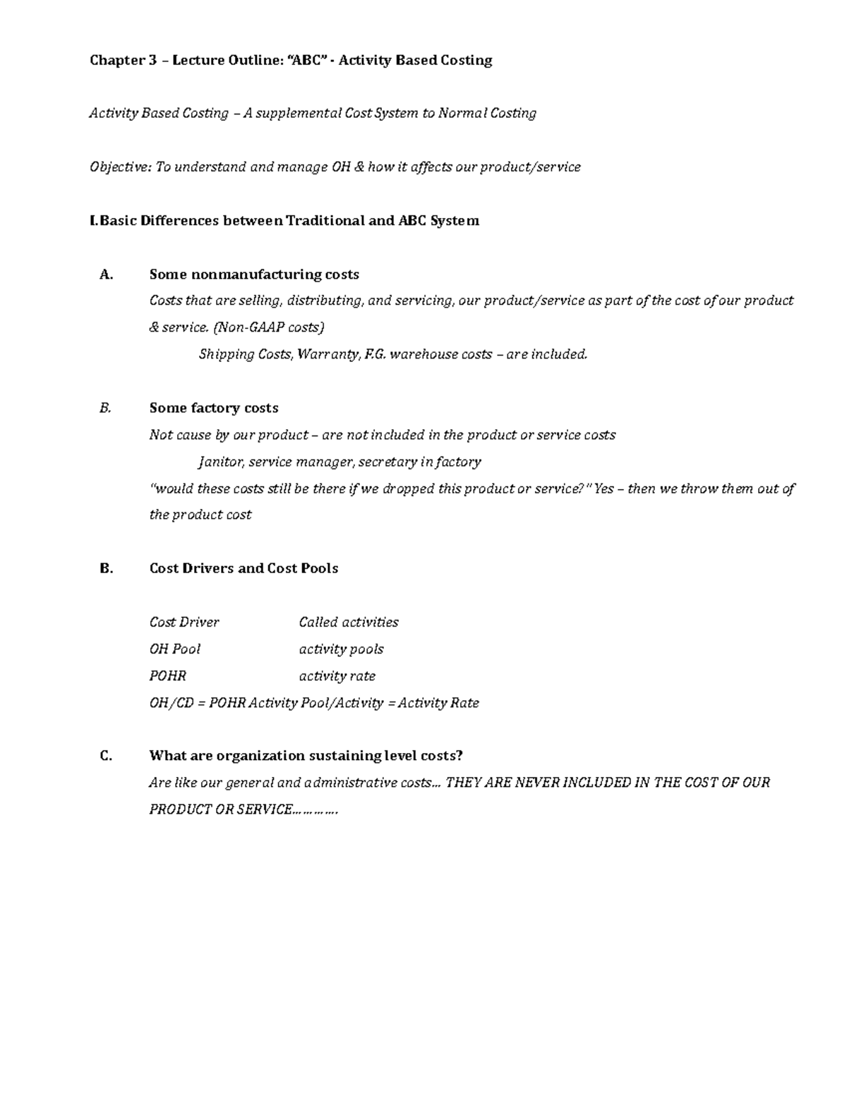 Chapter+3+Appendix+Lecture+Outline - Chapter 3 – Lecture Outline: “ABC ...