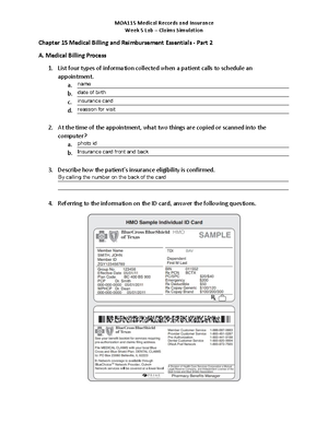 Wk1Online Lab - N/a - MOA120 Electronic Health Records Week 1 – Lab ...