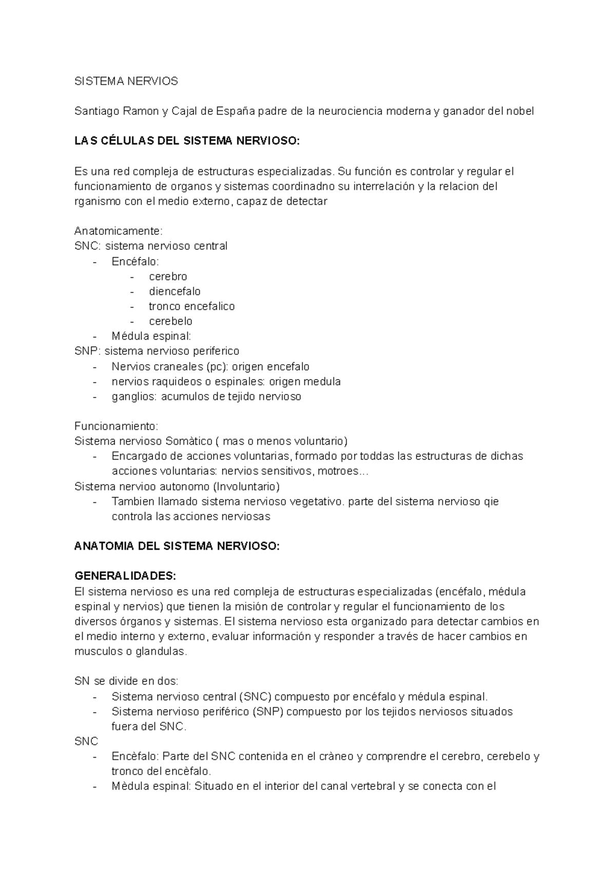 Sistema Nervioso - SISTEMA NERVIOS Santiago Ramon Y Cajal De España ...