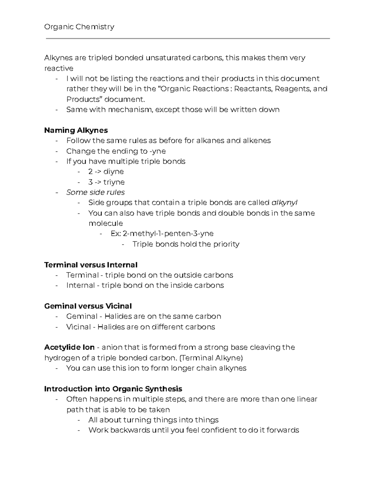 Alkynes Reactions and Naming - Organic Chemistry Alkynes are tripled ...