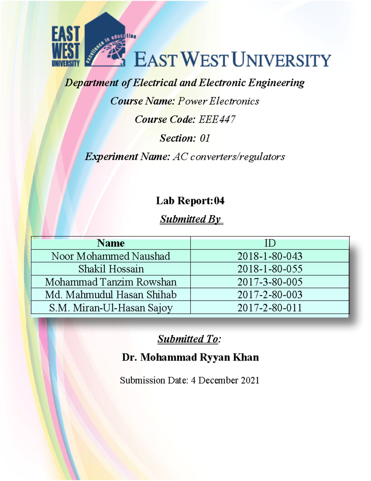 EEE447 Lab-Report-4 Group-03 - Department of Electrical and Electronic ...