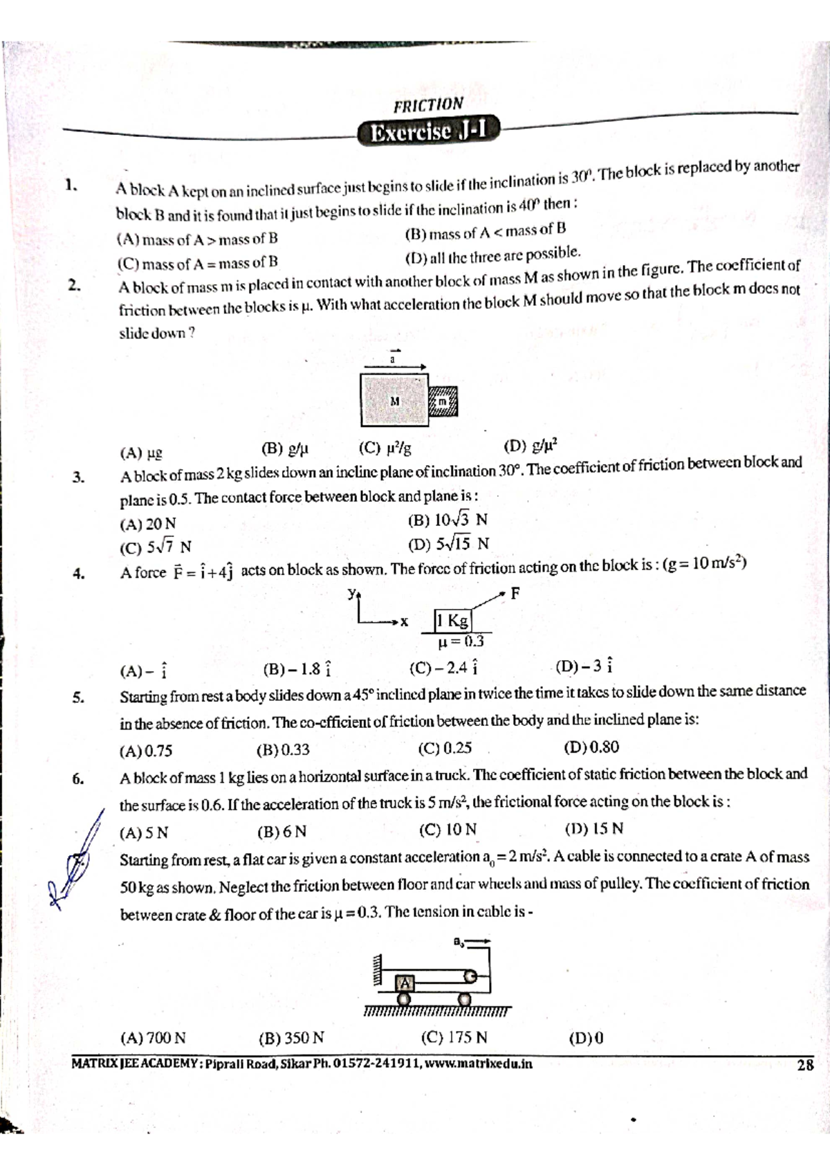 Friction question and help - FRICTION Exercise ####### J-I A CNA ...
