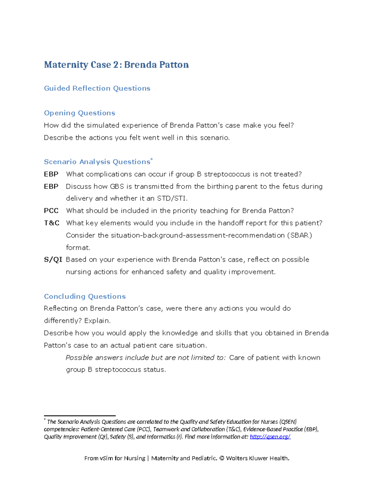 Mat Case 02 Brenda Patton V Sim2 GRQ - Maternity Case 2: Brenda Patton ...