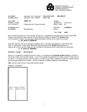 Cmpg 121 Sem Test 2021 Vending Machine Eng - 1 Assessment Task: Test 1 