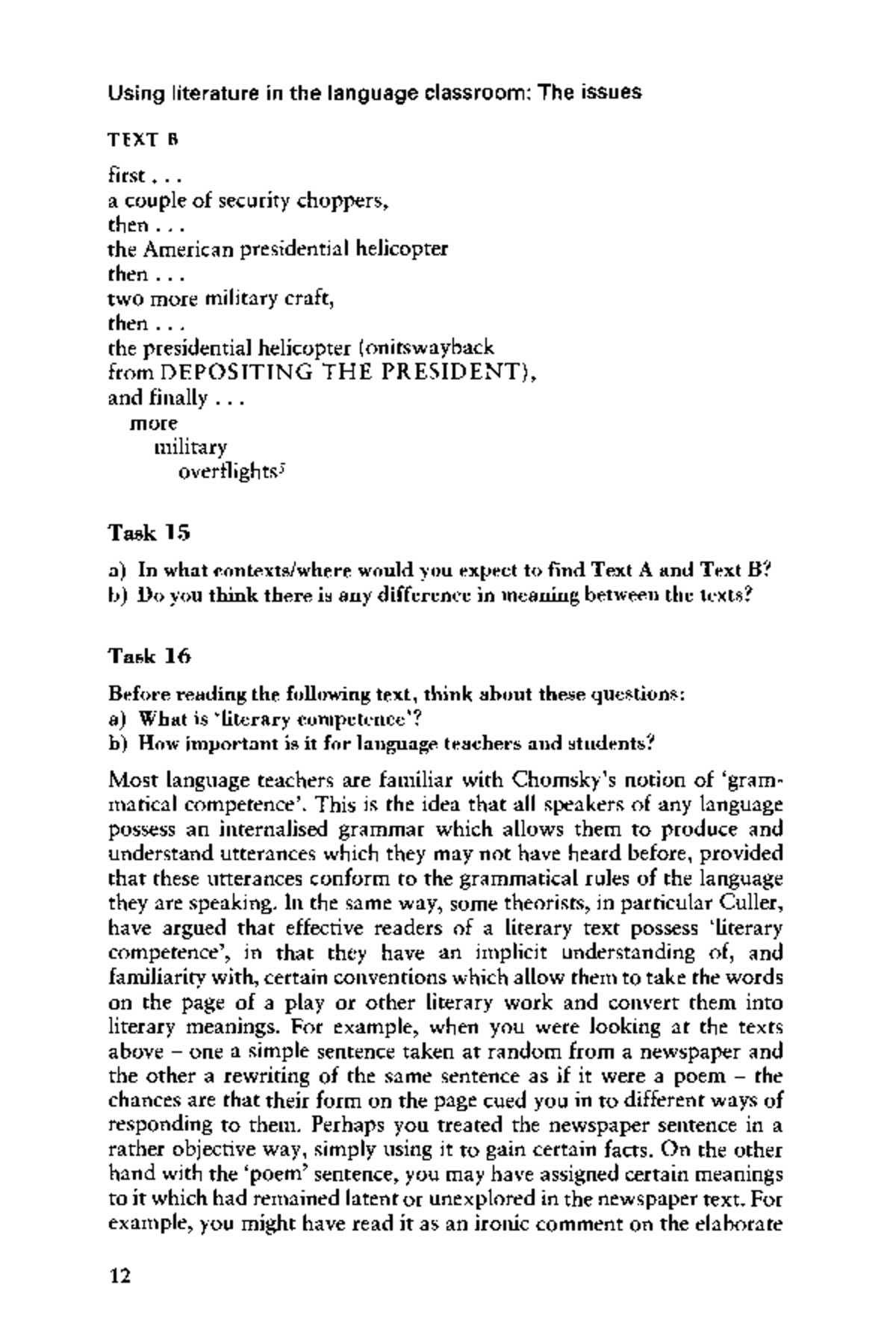 Handout Literature and language teaching Lazar Using literature in