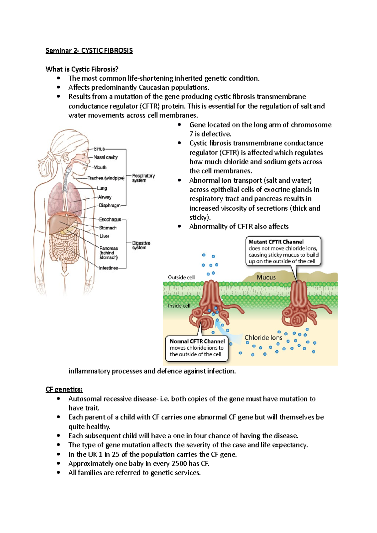 Cystic Fibrosis-Integrating the science and practice of nursing ...