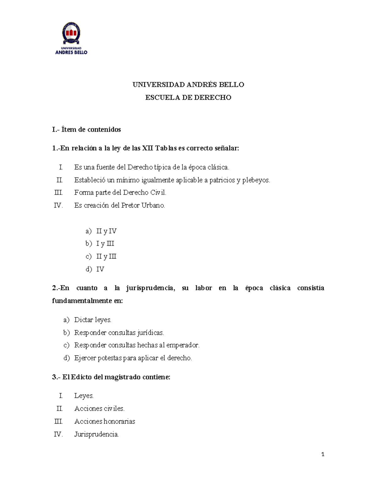 Taller+DE+ Romano+%28 Primero%29+%281%29 - UNIVERSIDAD ANDRÉS BELLO ...