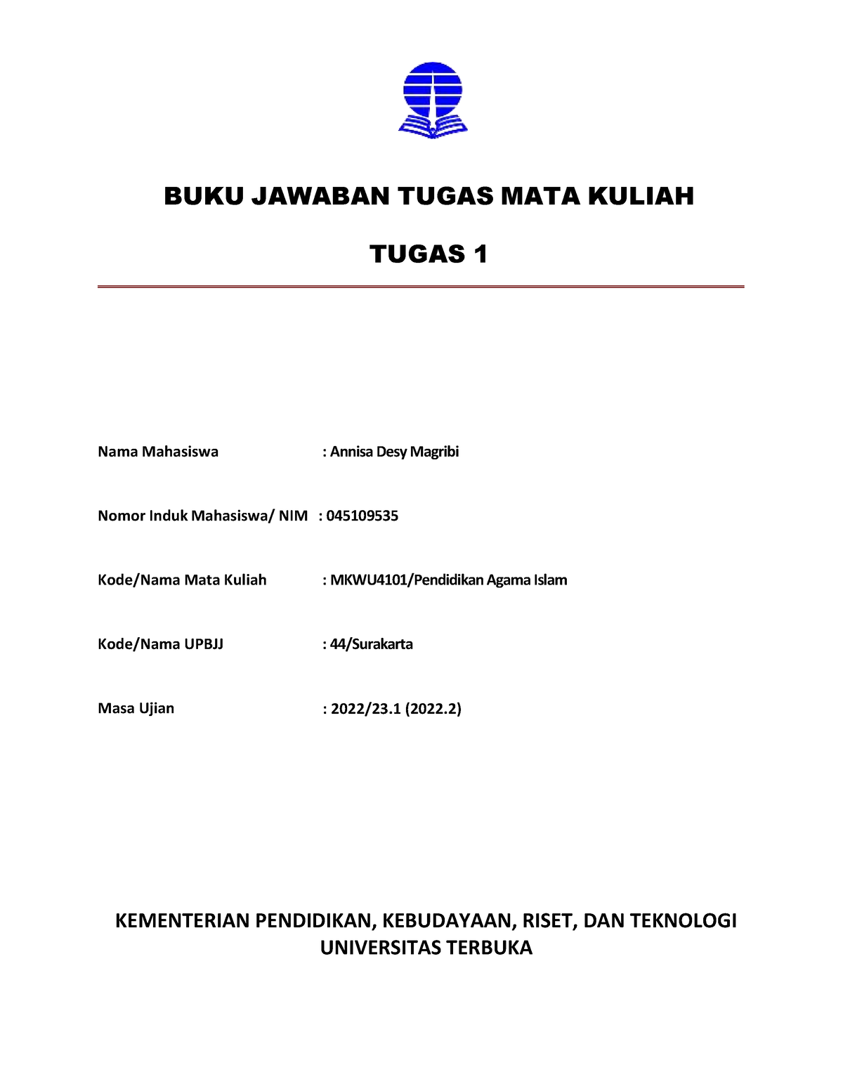 BJT Tugas 2 MKWU4101 - I’m Sgsuwjjsjeirowowyoow - BUKU JAWABAN TUGAS ...