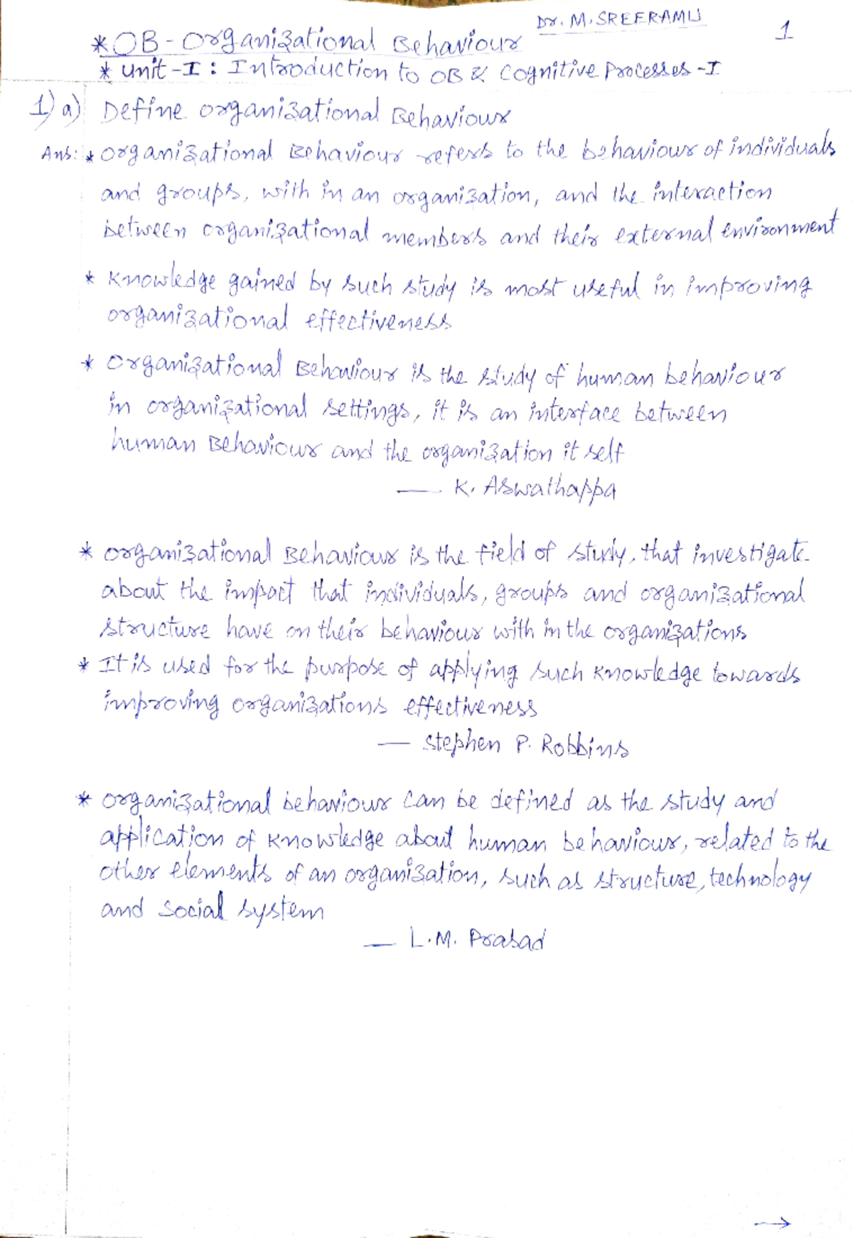 OB Unit-1-edited - hand written notes - bMSRE ERAML XOB-O ani}altional ...