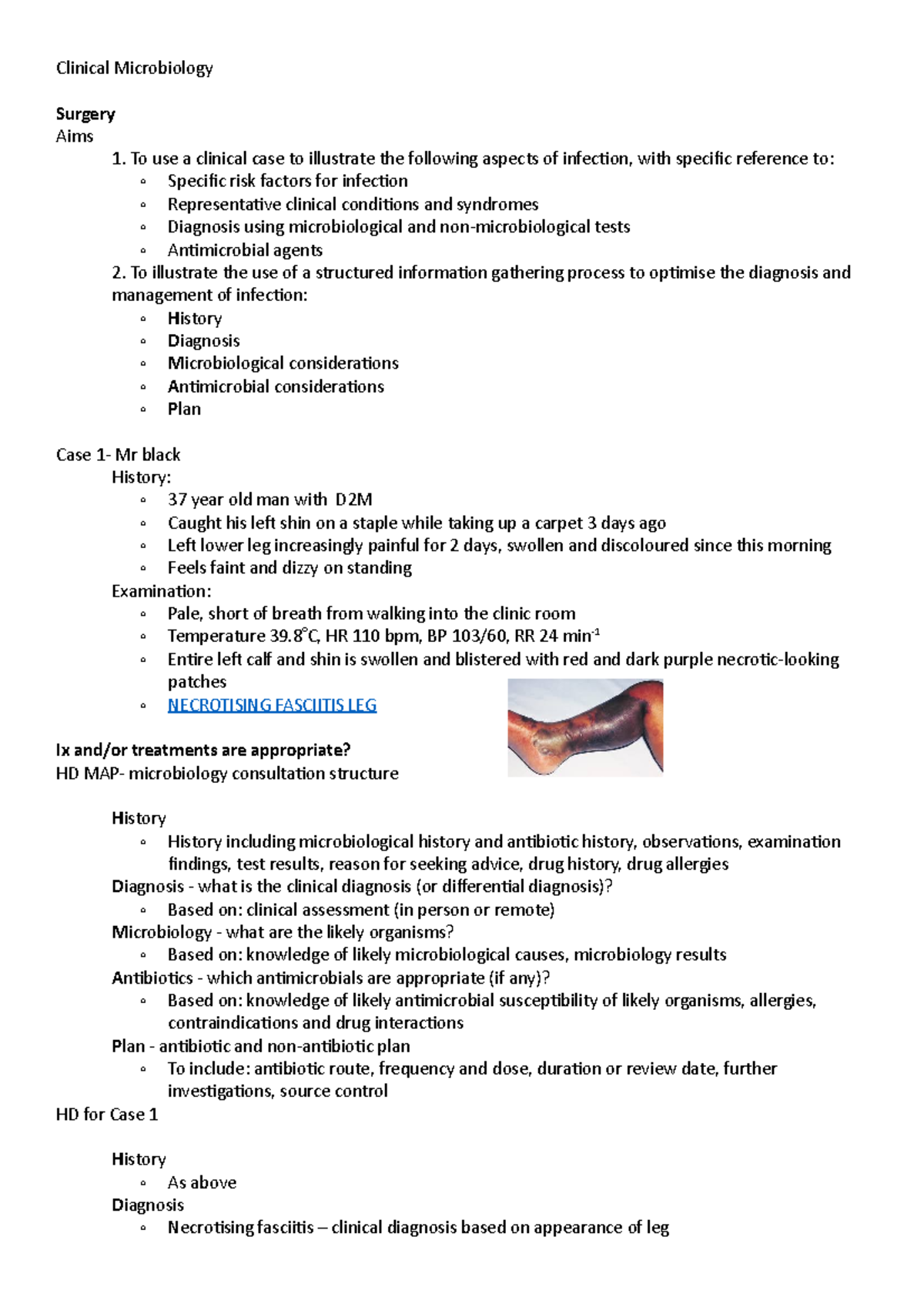 Clinical Microbiology Notes - Clinical Microbiology Surgery Aims 1. To ...