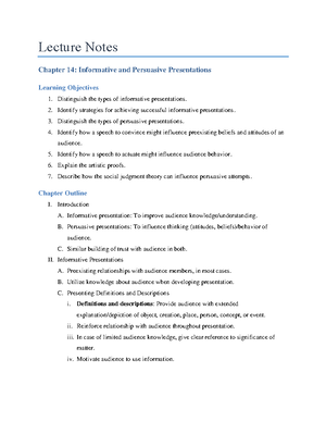 Chapter 1 - Lecture Notes Chapter 1: An Overview of Communication ...