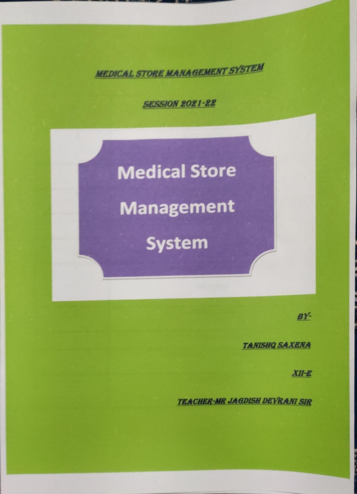 medical store management system Waste Management Studocu