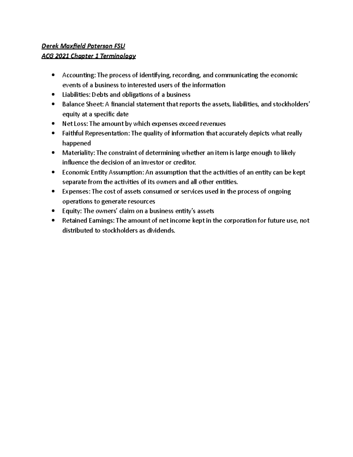 ACG 2021 Chapter 1 Terminology - Derek Maxfield Paterson FSU ACG 2021 ...
