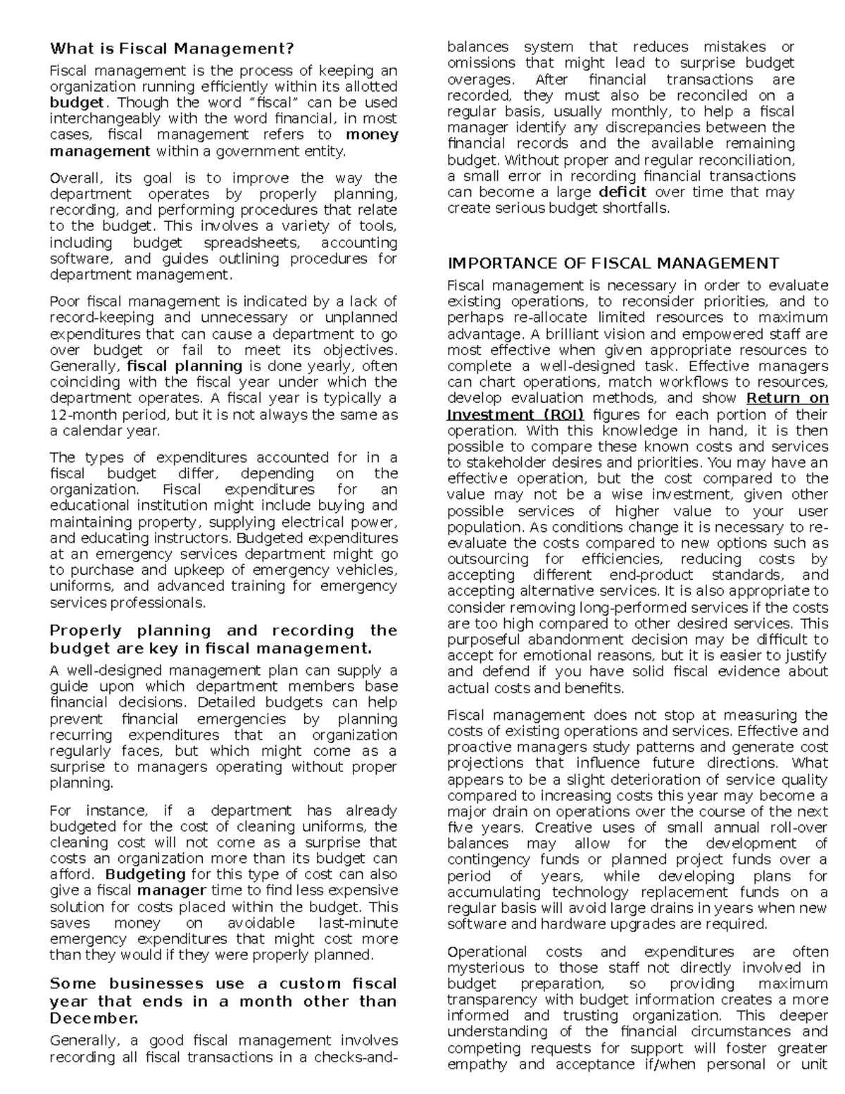 W8 what is fiscal management what is fiscal management fiscal