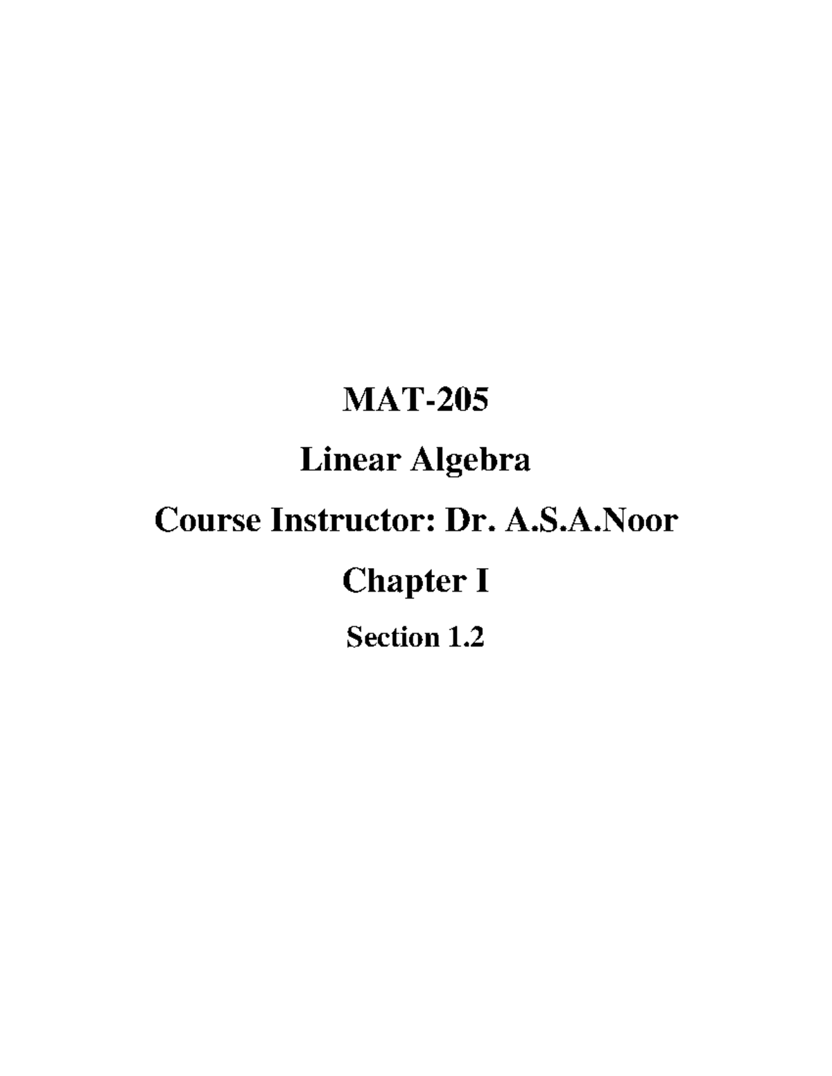 Chapter 1 (section 1 - Lecture notes 2 - MAT- Linear Algebra Course ...