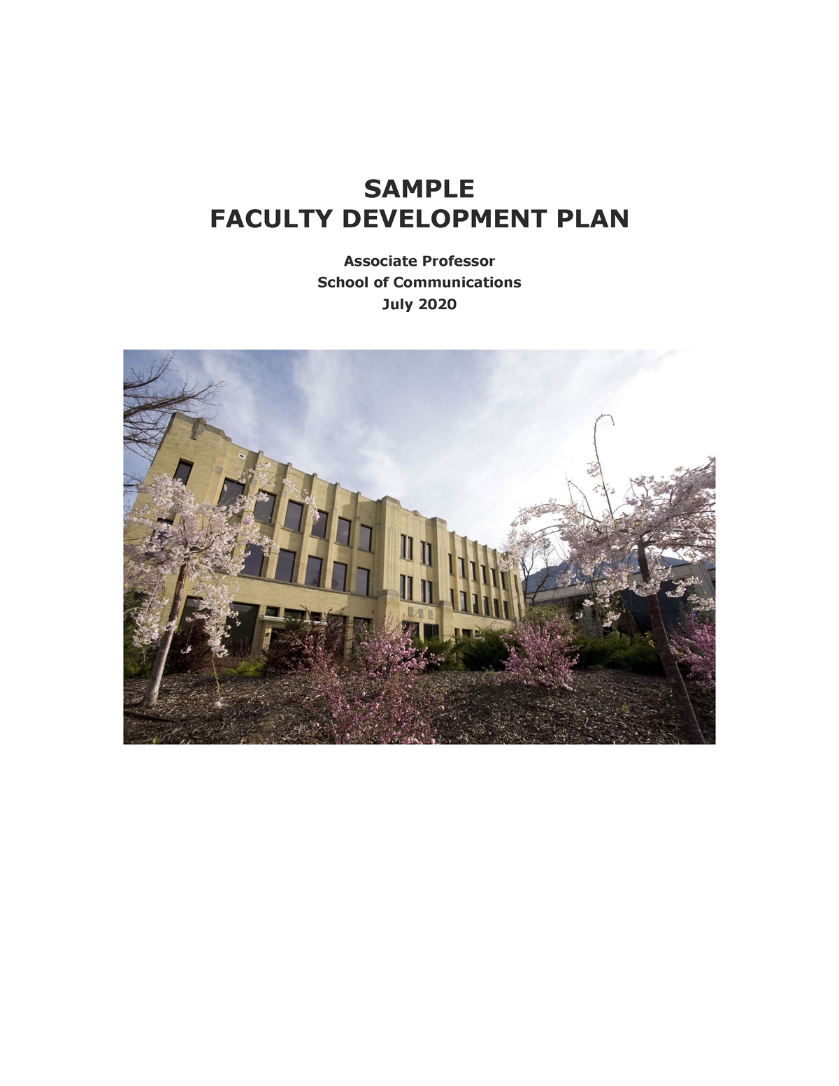 Communications 2020 Docx SAMPLE FACULTY DEVELOPMENT PLAN Associate   Thumb 1200 1553 